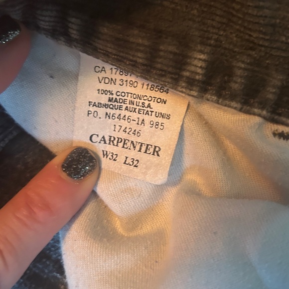 Vintage Y2K GAP Men’s Gray Corduroy Carpenter Pants - Picture 5 of 7